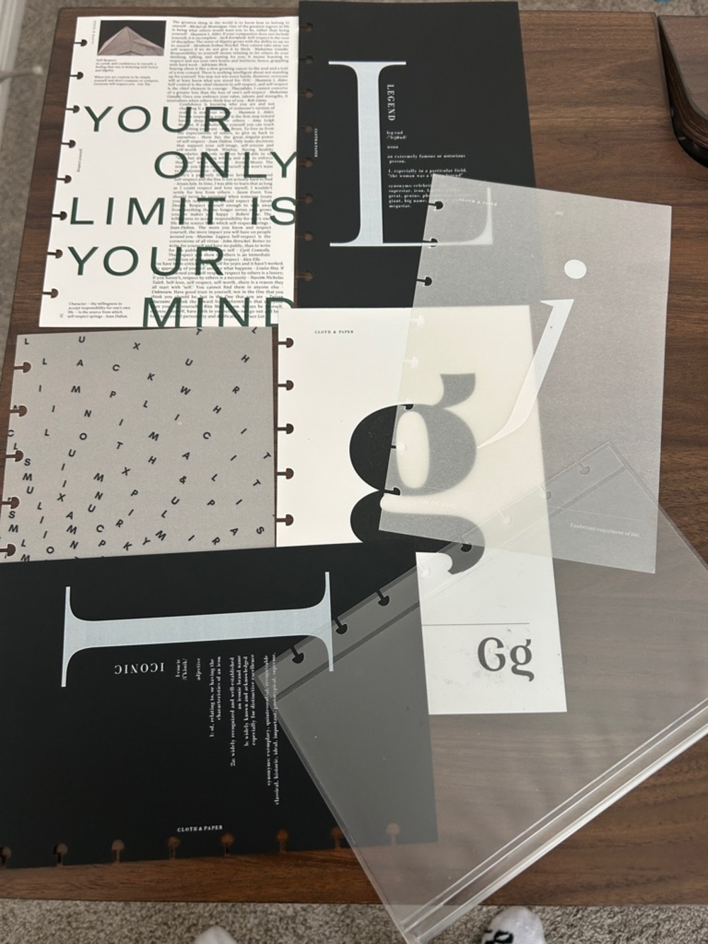 Rare! Half Letter Dashboard Bundle- Black, White, Gray.